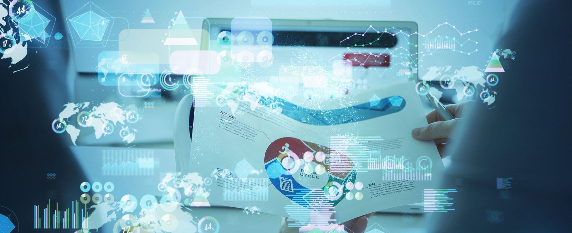 Data analytics visuals over business reports